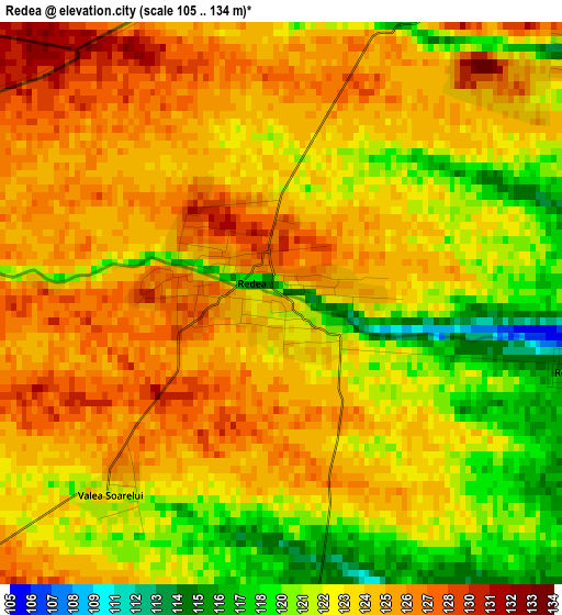 Redea elevation map