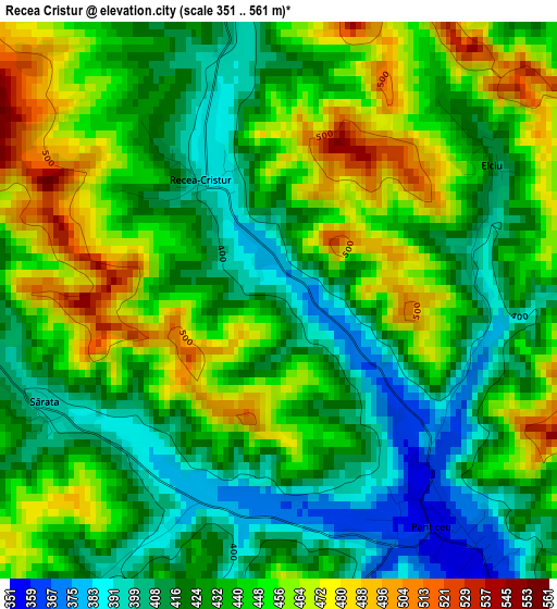 Recea Cristur elevation map