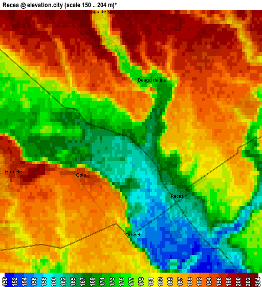 Recea elevation map