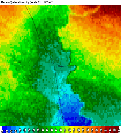 Recea elevation map