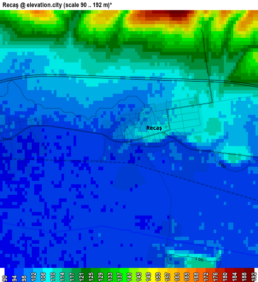 Recaş elevation map