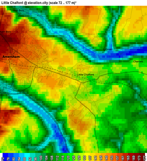 Little Chalfont elevation map