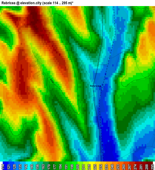 Rebricea elevation map