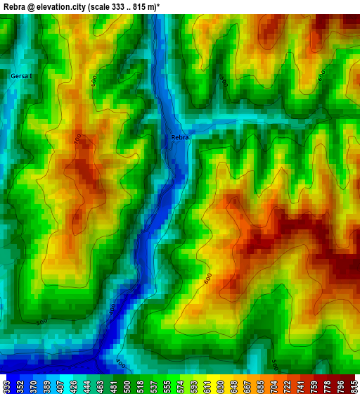 Rebra elevation map