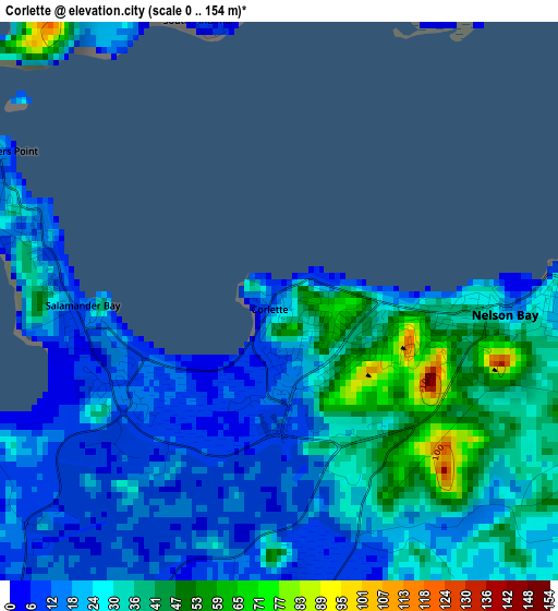 Corlette elevation map