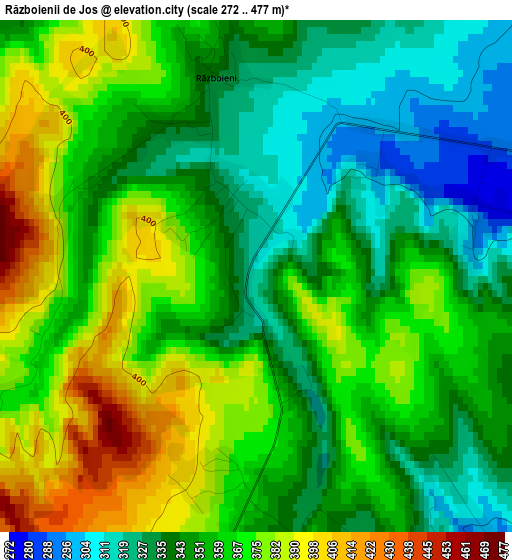 Războienii de Jos elevation map