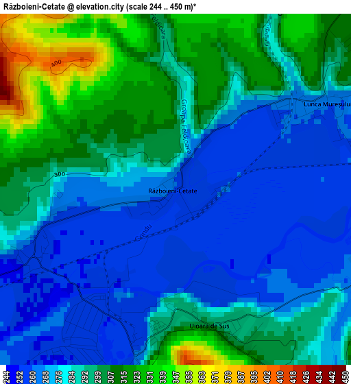 Războieni-Cetate elevation map