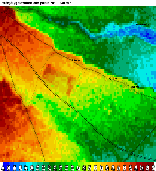 Răteşti elevation map