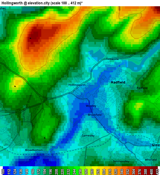 Hollingworth elevation map