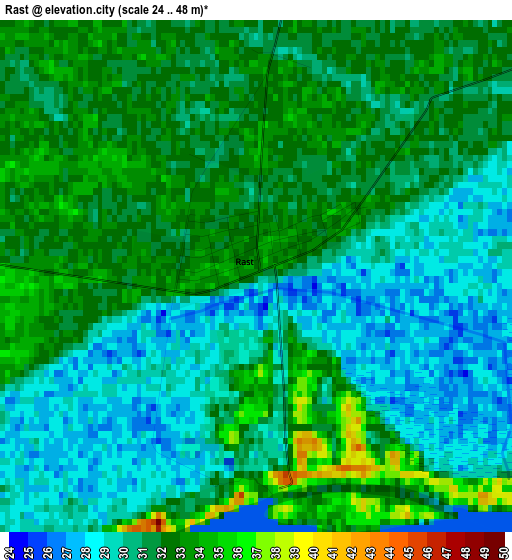 Rast elevation map