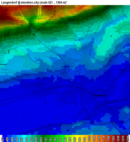 Langendorf elevation map
