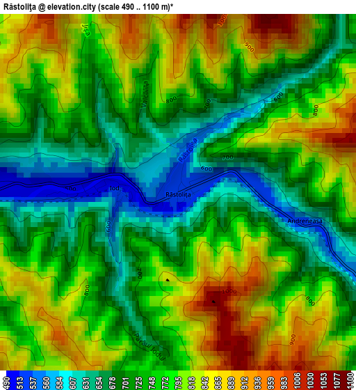 Răstoliţa elevation map