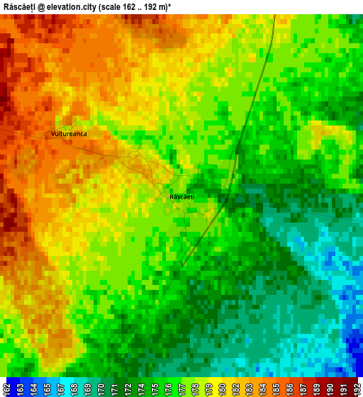 Răscăeți elevation map