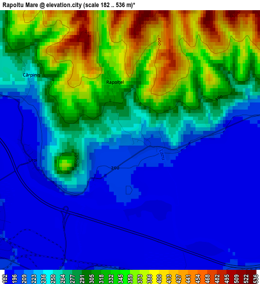 Rapoltu Mare elevation map