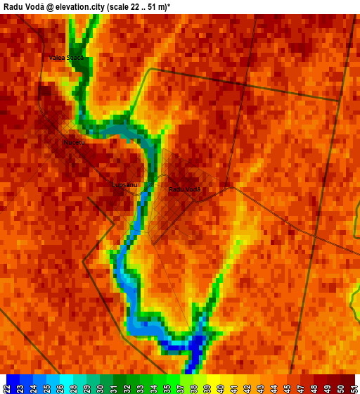 Radu Vodă elevation map