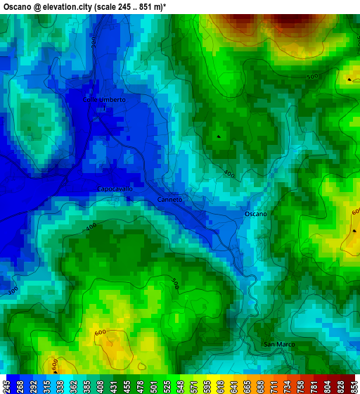 Oscano elevation map