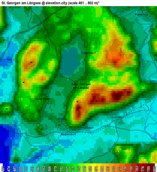St. Georgen am Längsee elevation map