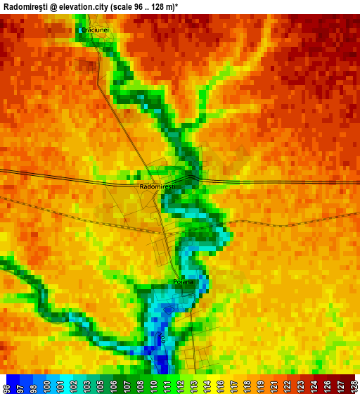 Radomireşti elevation map