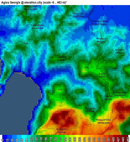 Agios Georgis elevation map