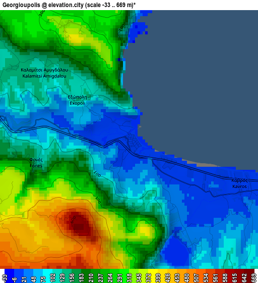 Georgioupolis elevation map