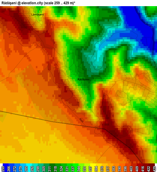 Rădăşeni elevation map