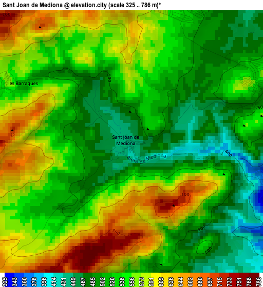 Sant Joan de Mediona elevation map