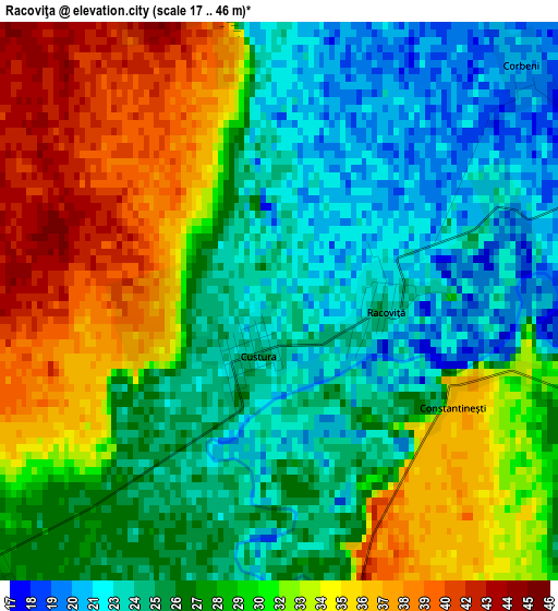 Racoviţa elevation map