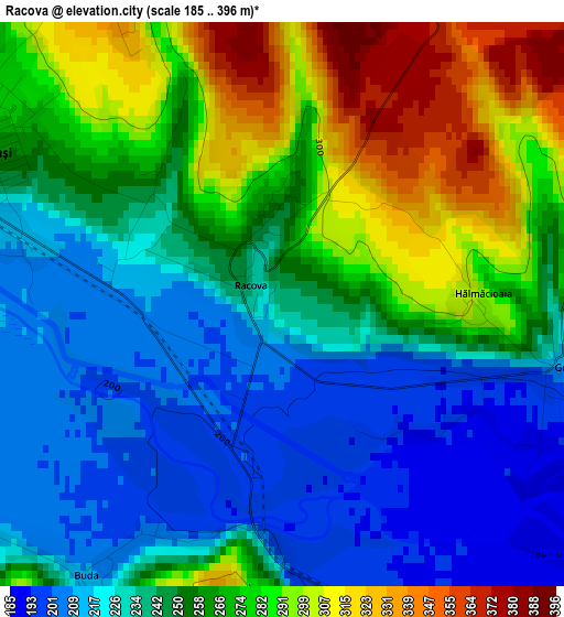 Racova elevation map