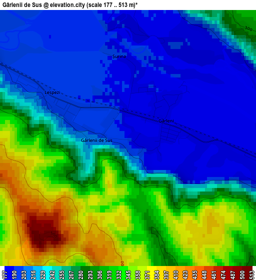 Gârlenii de Sus elevation map