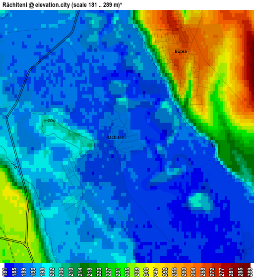 Răchiteni elevation map