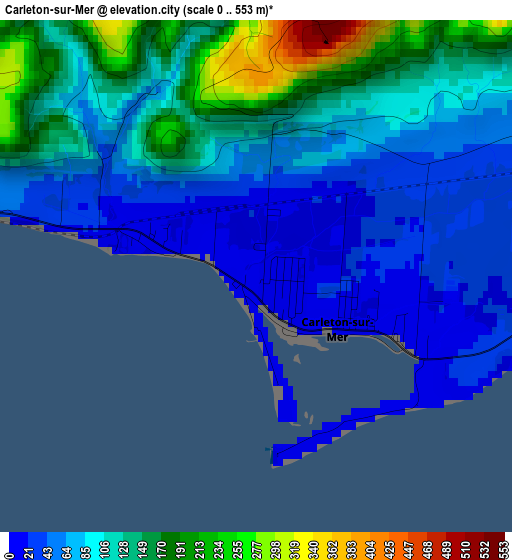 Carleton-sur-Mer elevation map