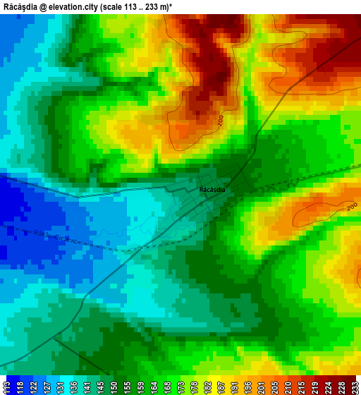 Răcăşdia elevation map