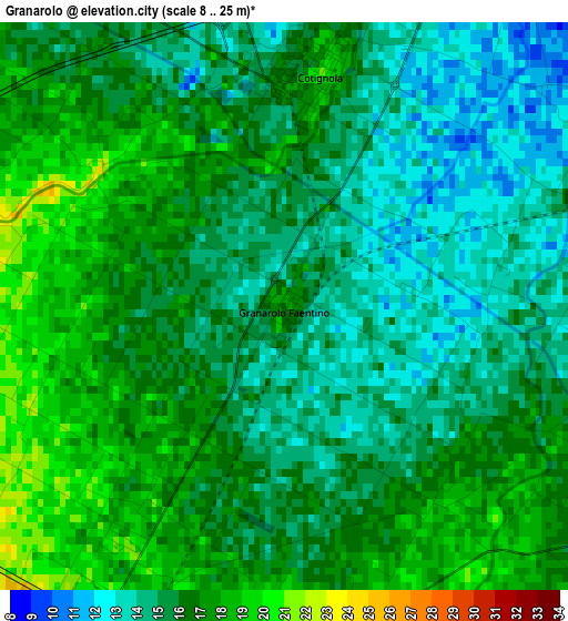 Granarolo elevation map