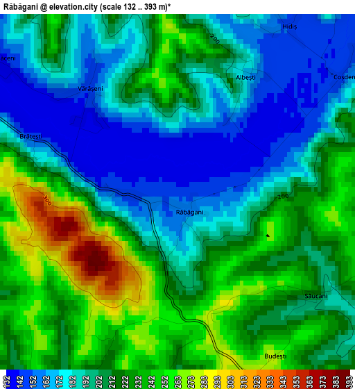 Răbăgani elevation map