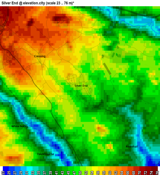 Silver End elevation map
