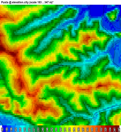 Pusta elevation map