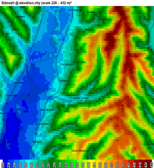 Stănești elevation map