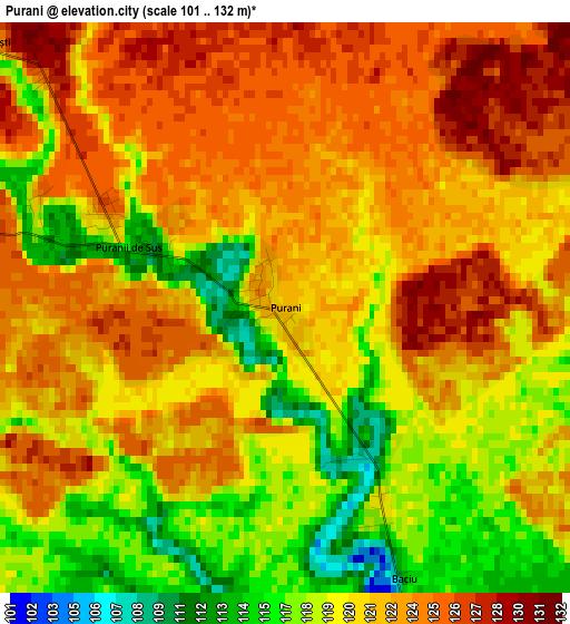 Purani elevation map