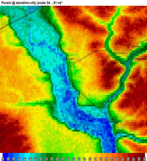 Purani elevation map