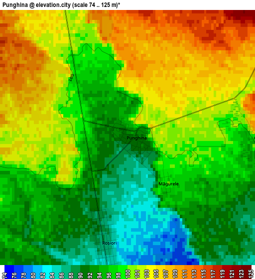 Punghina elevation map