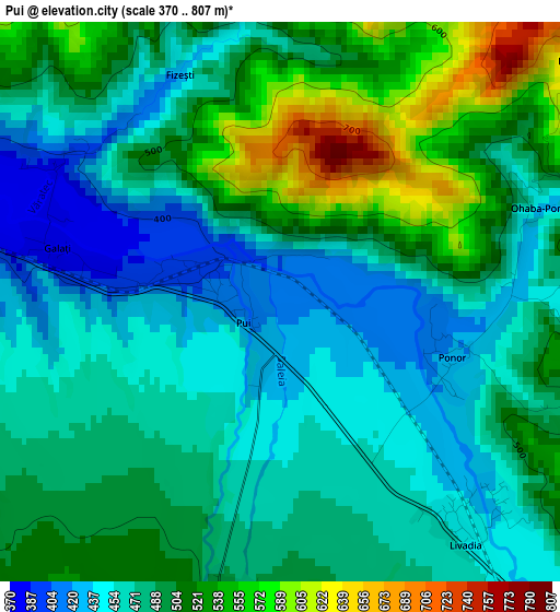 Pui elevation map