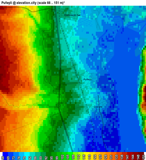 Pufeşti elevation map