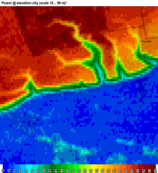 Puieni elevation map