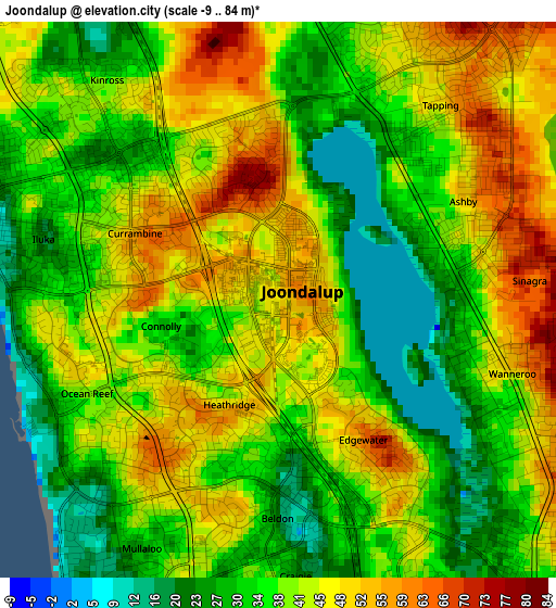 Joondalup elevation map