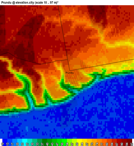 Prundu elevation map