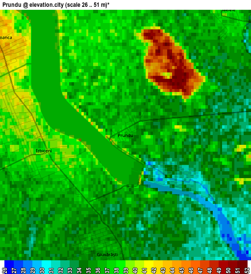 Prundu elevation map