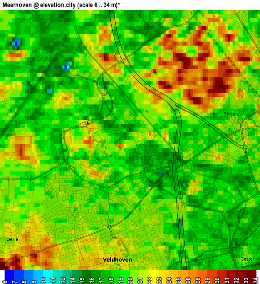 Meerhoven elevation map