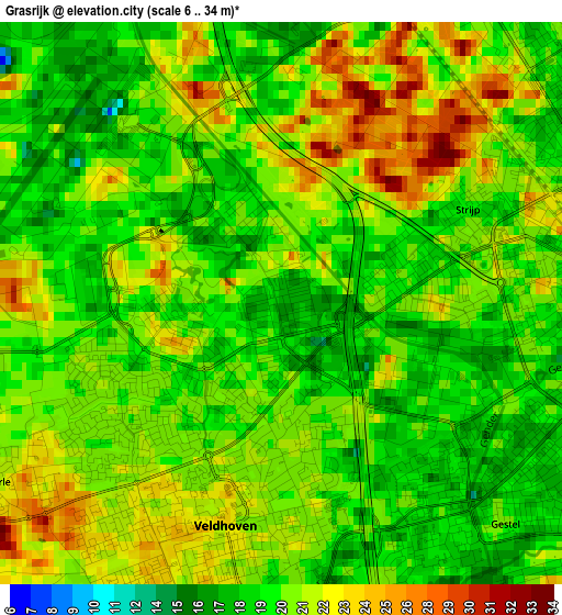 Grasrijk elevation map