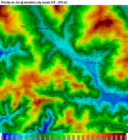 Proviţa de Jos elevation map