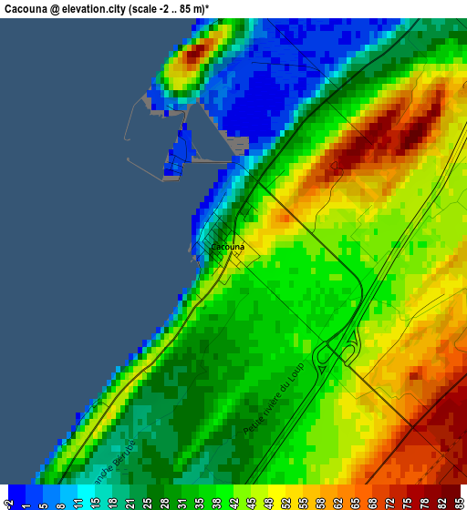 Cacouna elevation map